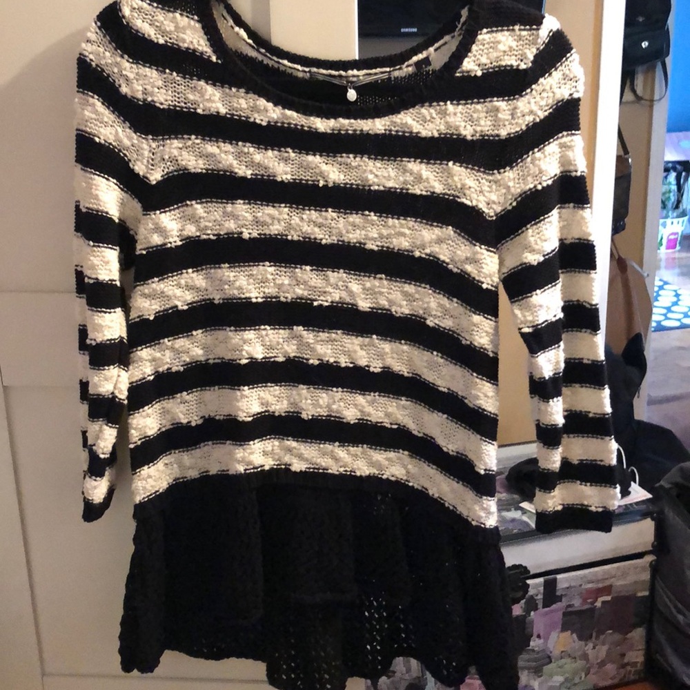 Peplum black and white stripper top *never worn